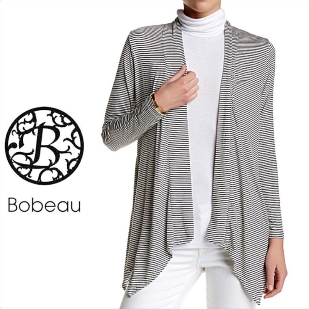 ✨Bobeau Striped Ombré Open Front Cardigan✨